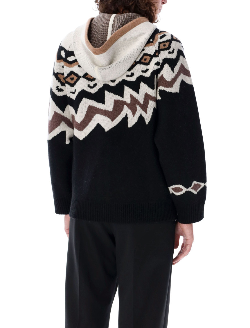 Black Norway knitted hoodie