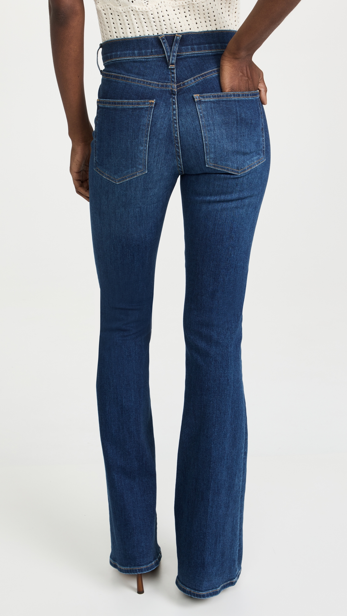 Beverly High Rise Skinny Flare Jeans Bright Blue