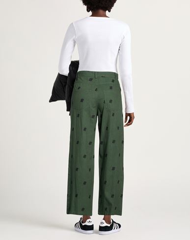 Woman Pants Military green Size 2 Cotton, Linen, Polyester