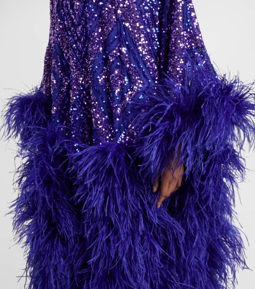Casta Diva Follies sequined tulle kaftan