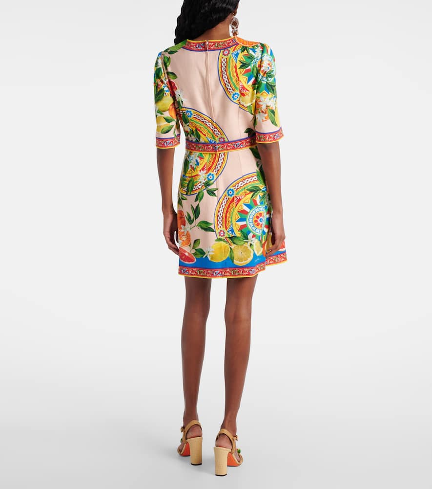 Printed cotton-blend minidress