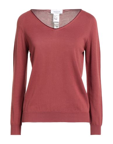 Woman Sweater Brick Size 4 Cotton, Viscose, Polyester