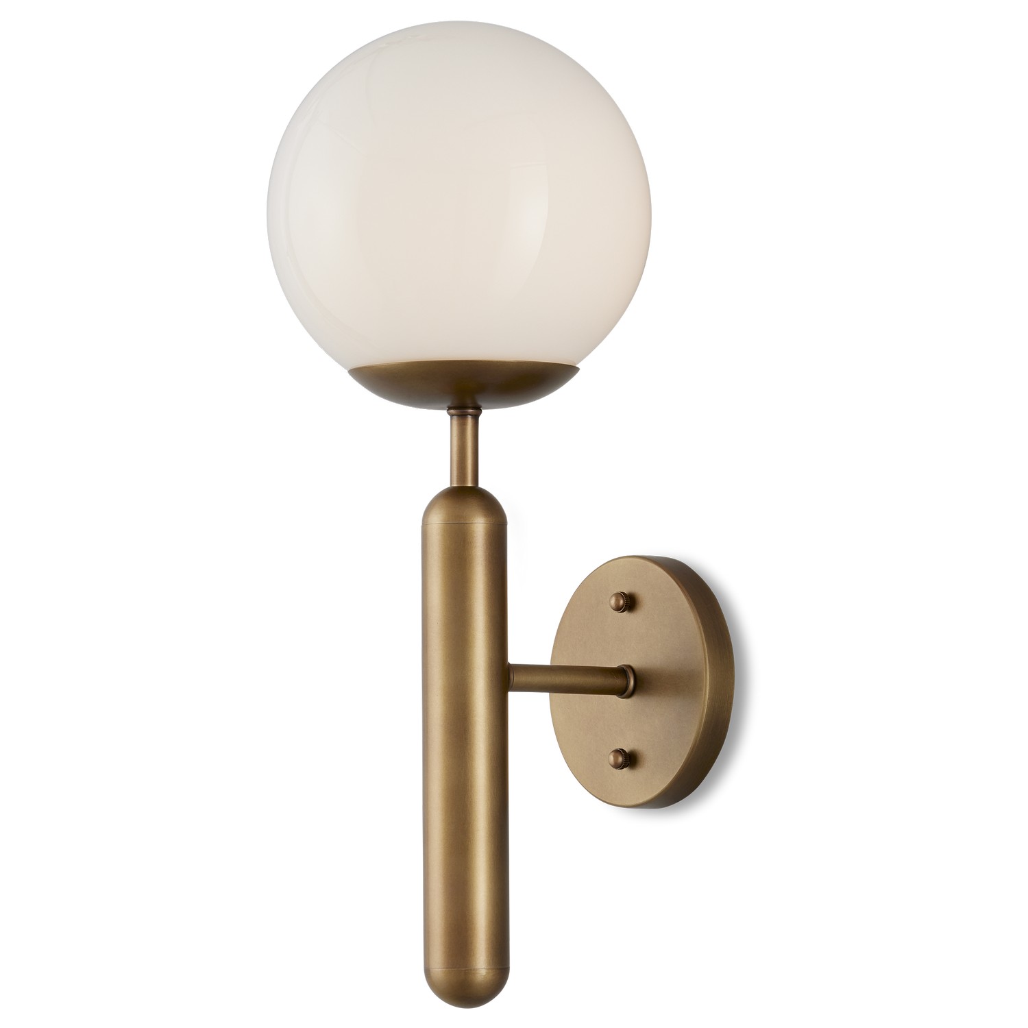 Antique Brass White Wall Sconce from the Barbican Collection