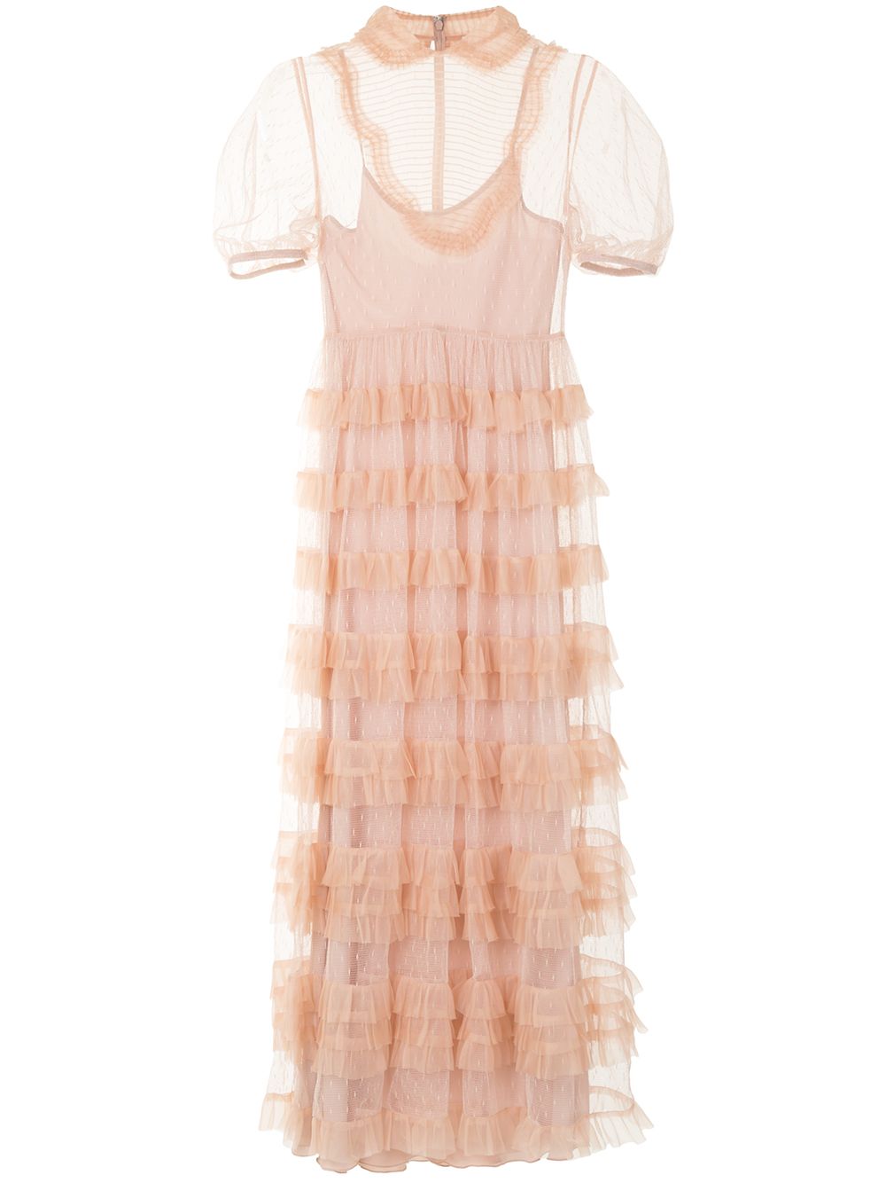 Point d'esprit ruffled dress - Pink