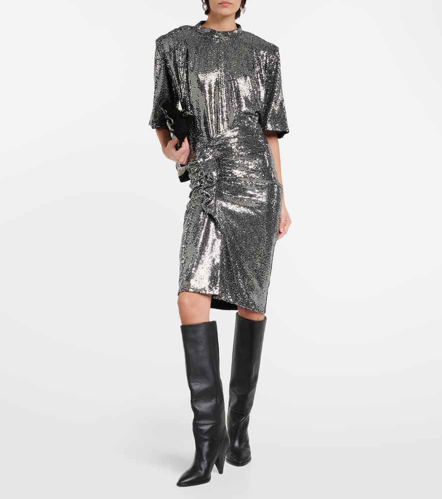 Dolene ruffled sequined tulle skirt