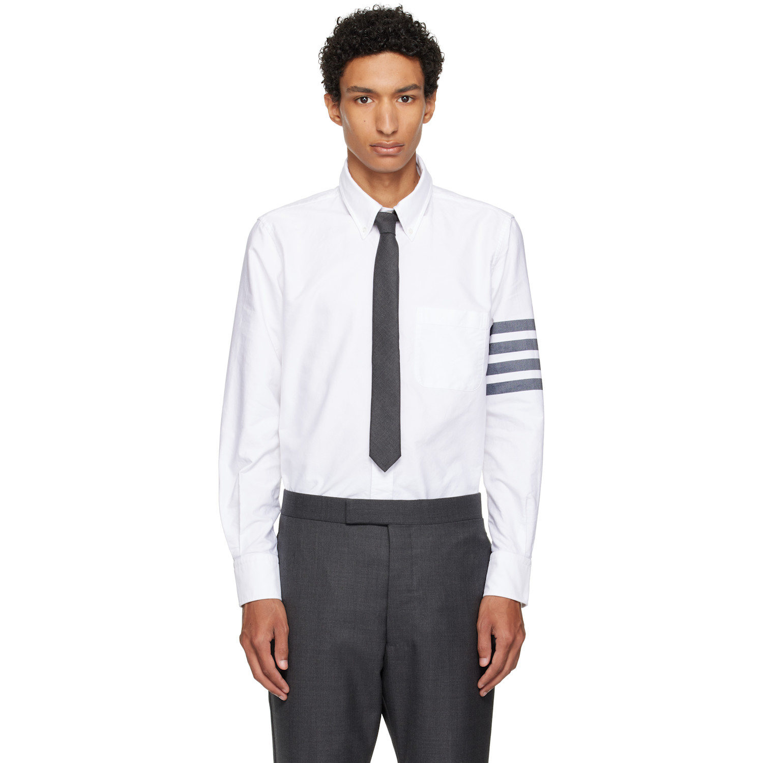 White Oxford 4-Bar Shirt