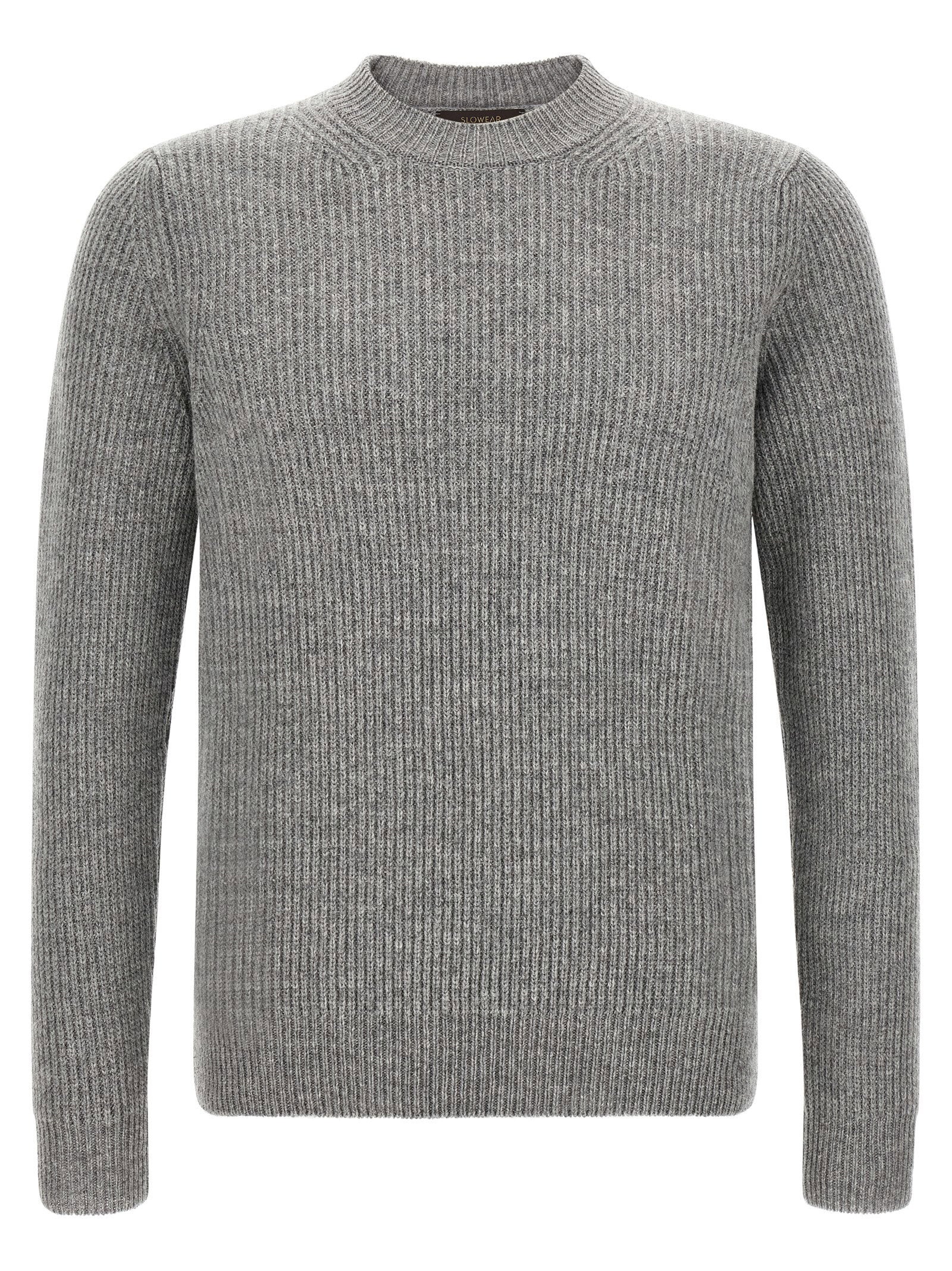Ribbed Virgin Wool Sweater — Grey