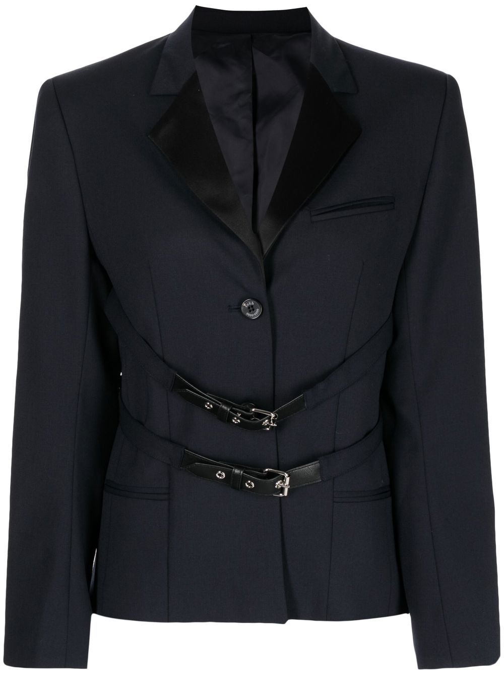 Buckled-waistband detail blazer