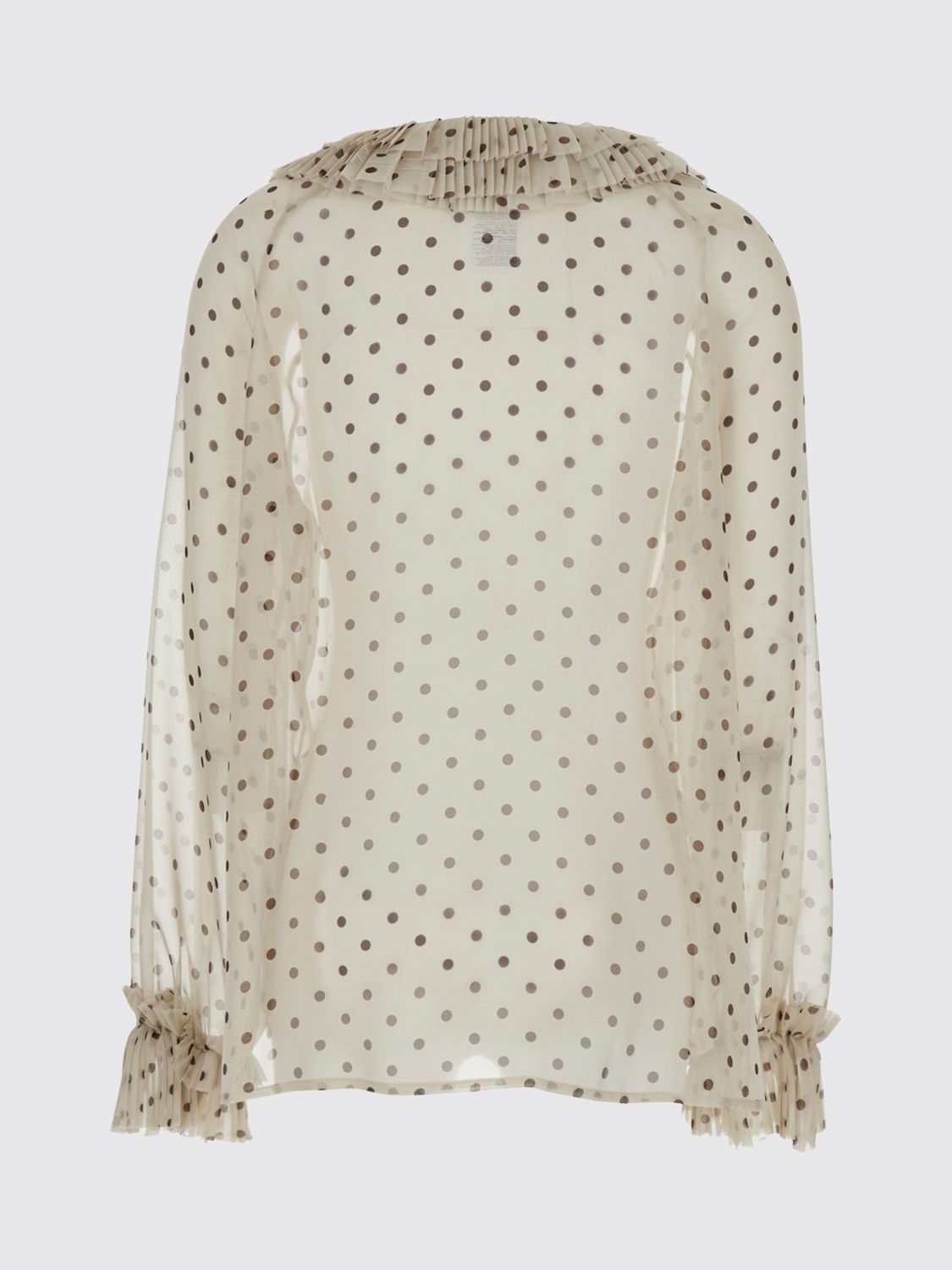Ruffled V-Neck Blouse P. A.R. O.S. H. in Embroidered Polka Dot Crêpe