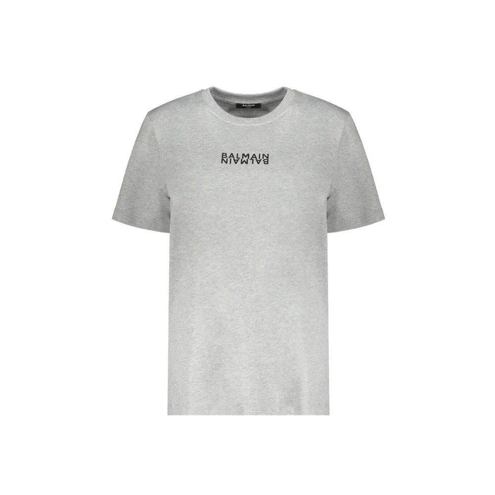Logo-Embroidered Cotton T-Shirt — Gray