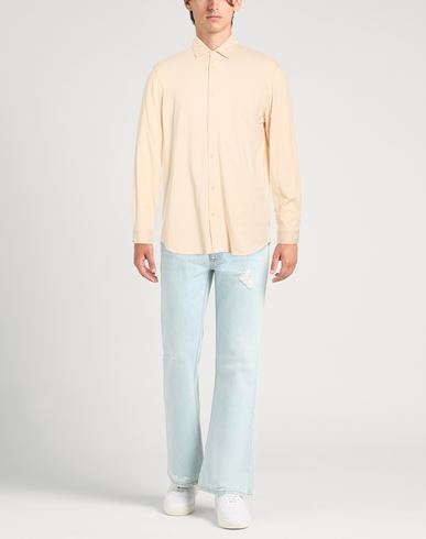 Man Shirt Beige Size L Cotton