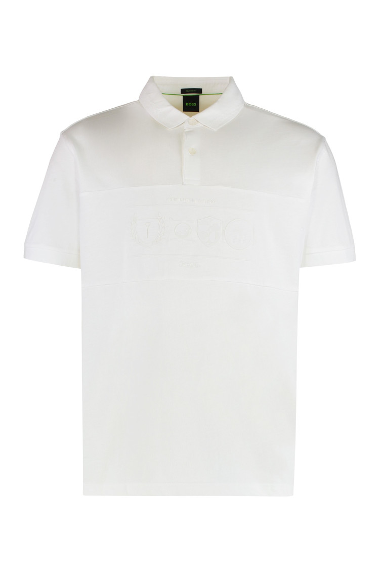 White Embossed Logo Polo