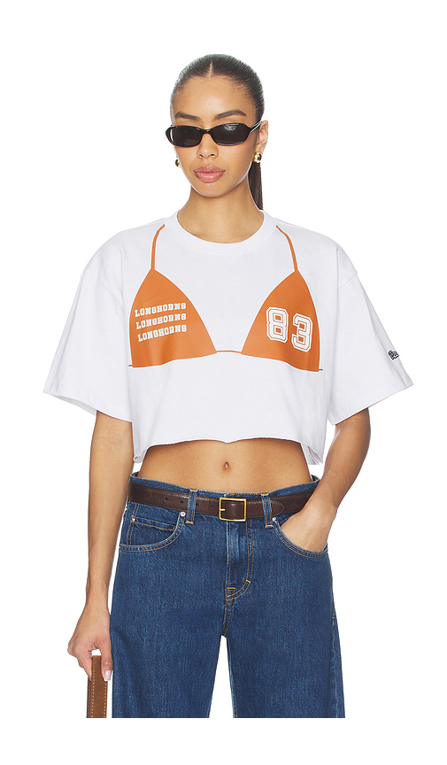 Hype and Vice University Of Texas At Austin Track Tee in Burnt Orange in White. - L also in M, S