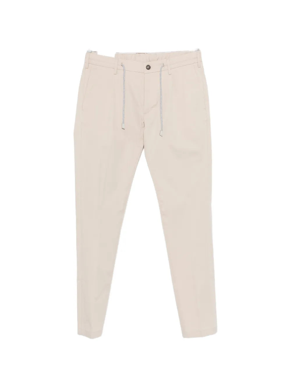 Drawstring Cotton Trousers — Beige