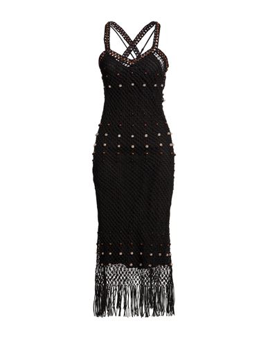 Woman Maxi dress Black Size S Cotton
