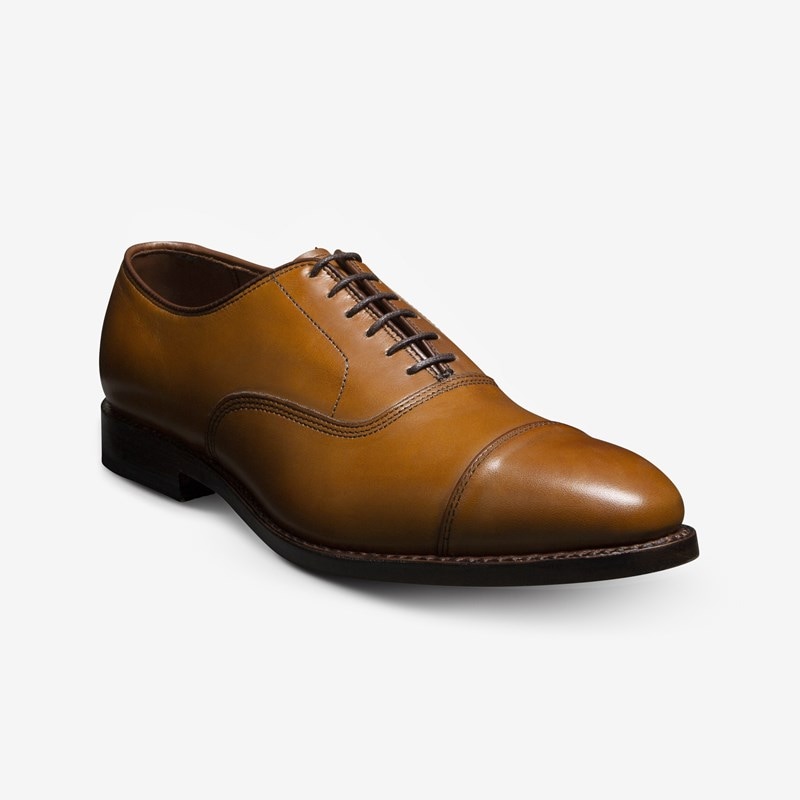 Park Avenue Cap-toe Oxford Dress Shoe in Walnut Brown Leather