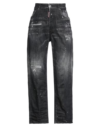 Dsquared2 Woman Jeans Charcoal Size 0 Cotton, Elastane, Calfskin