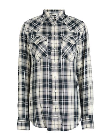Slim Fit Plaid Herringbone Shirt Woman Shirt Black