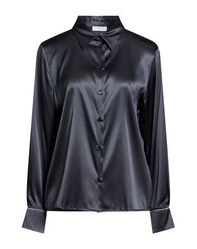 Woman Shirt Midnight blue Size 14 Silk, Elastane
