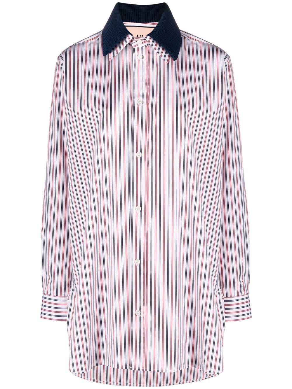 Stripe long-sleeved shirt - White