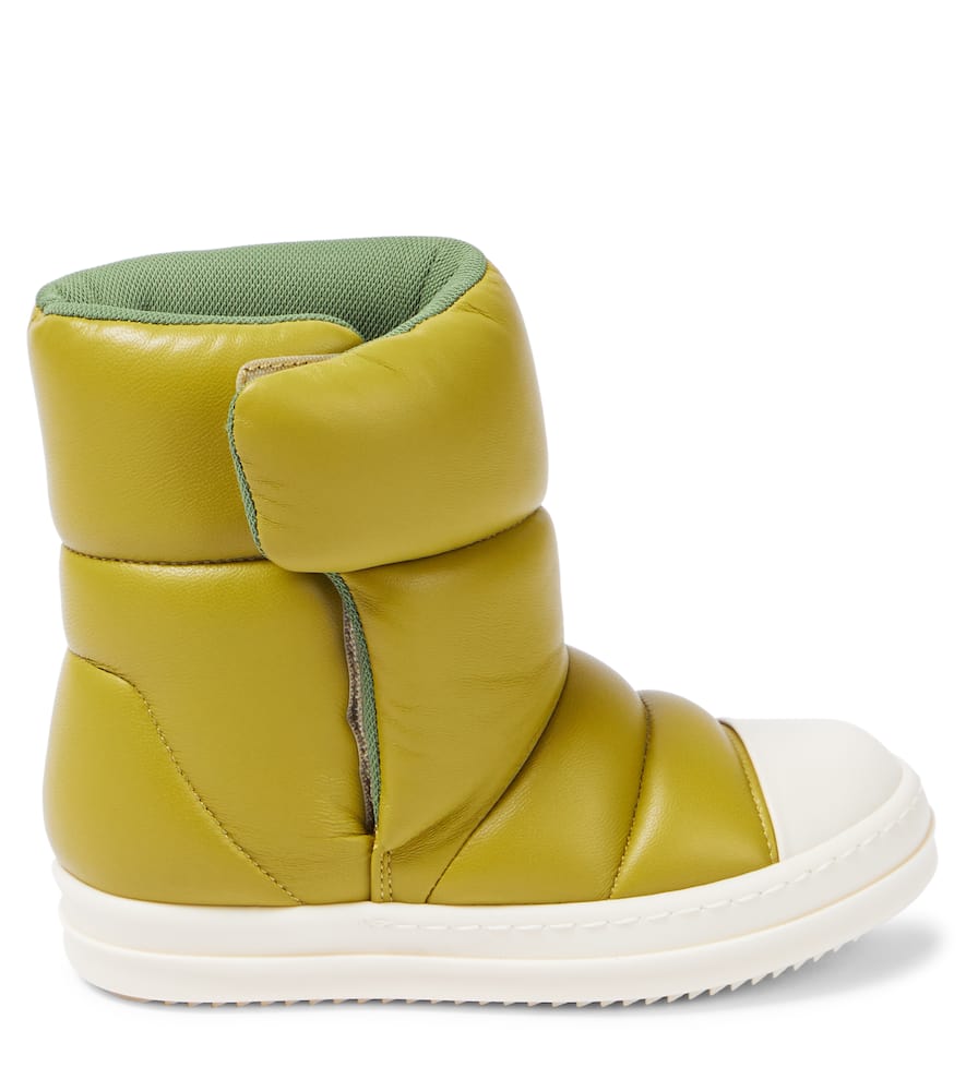 Puffer leather ankle boots