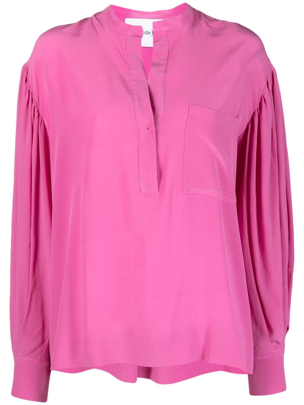 Long-sleeve silk blouse - Pink