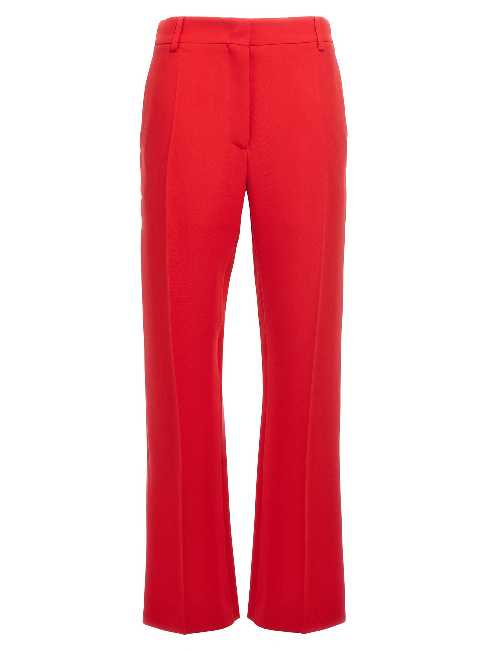 Silk Cady Trousers — Red