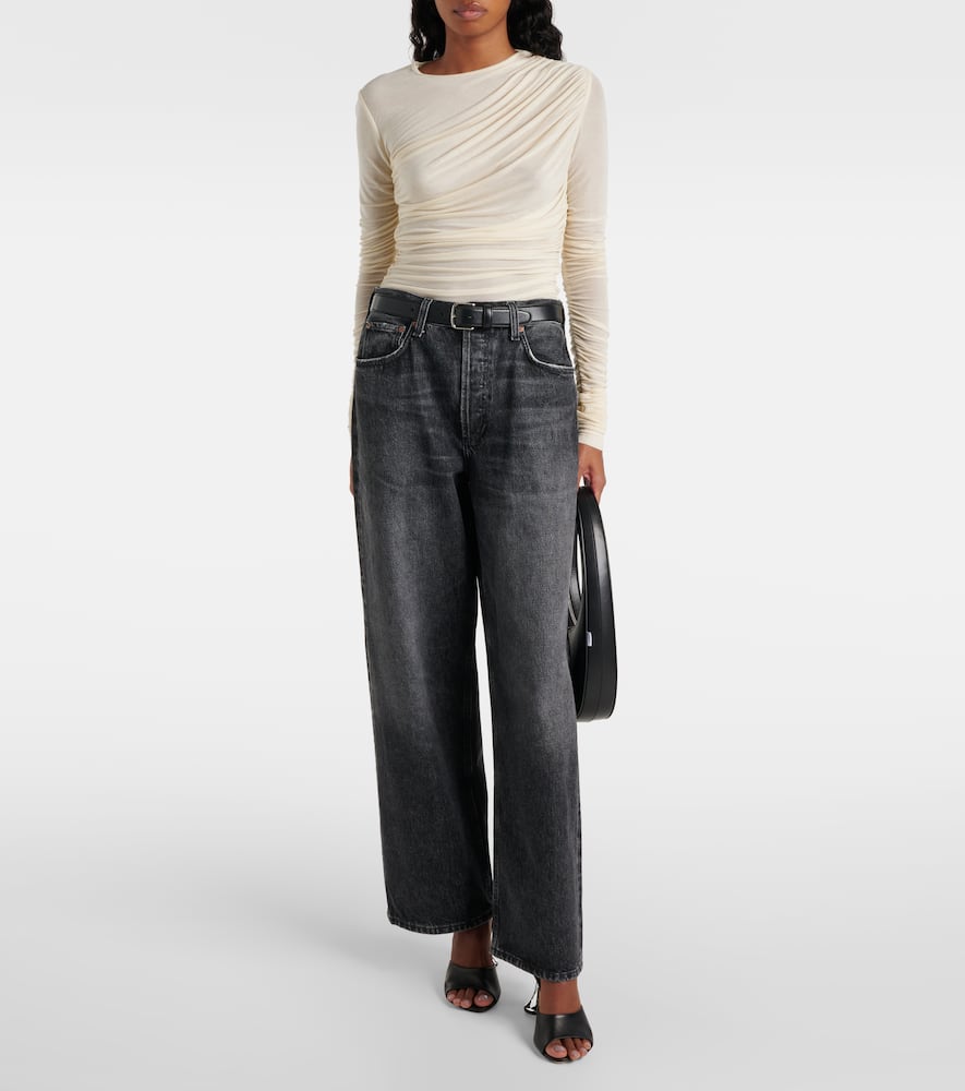 Agolde Tania ruched jersey top