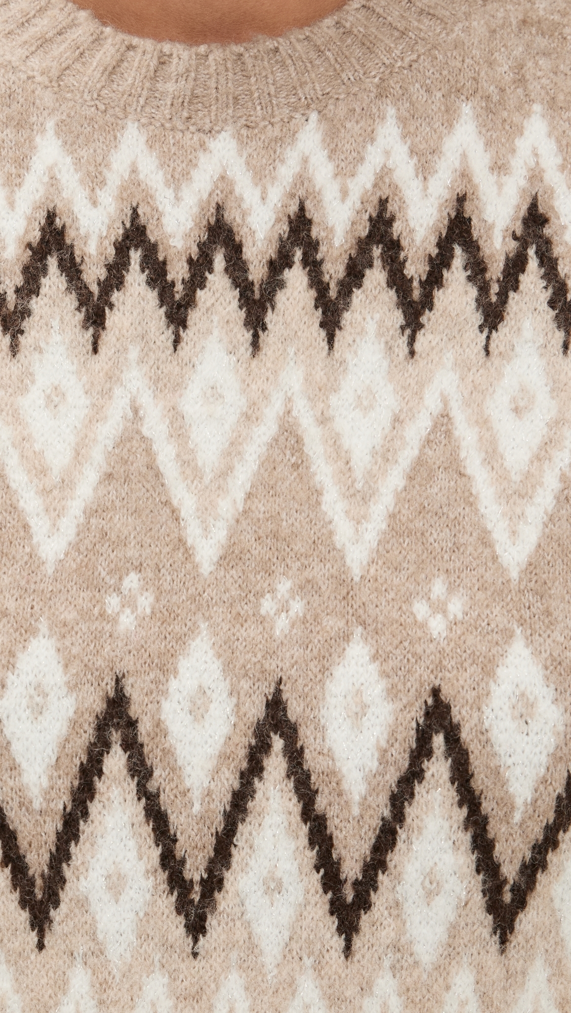 Fair Isle Vest Beige Multi