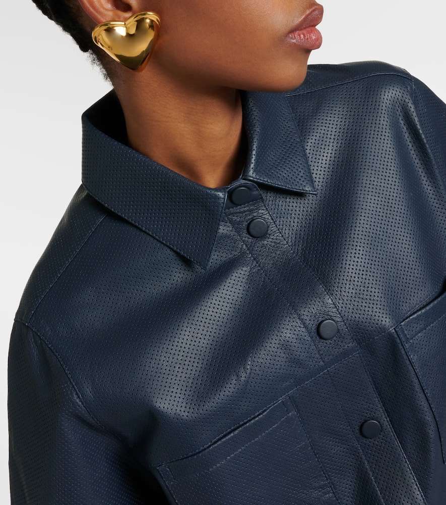 Oversized leather shirt