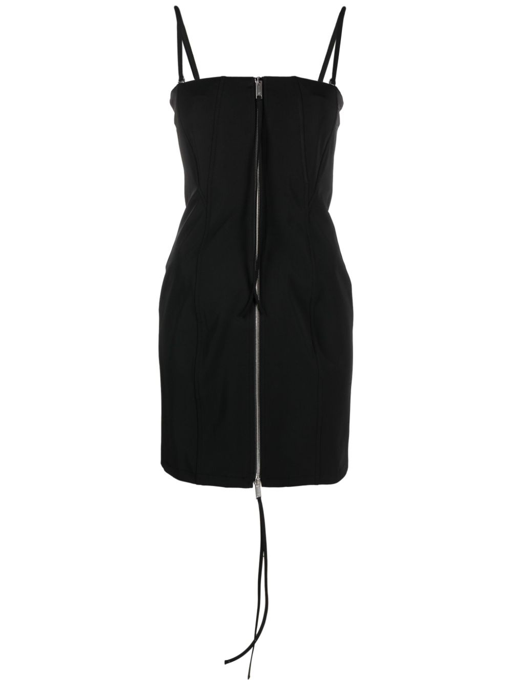 Zip-up sleeveless mini dress - Black