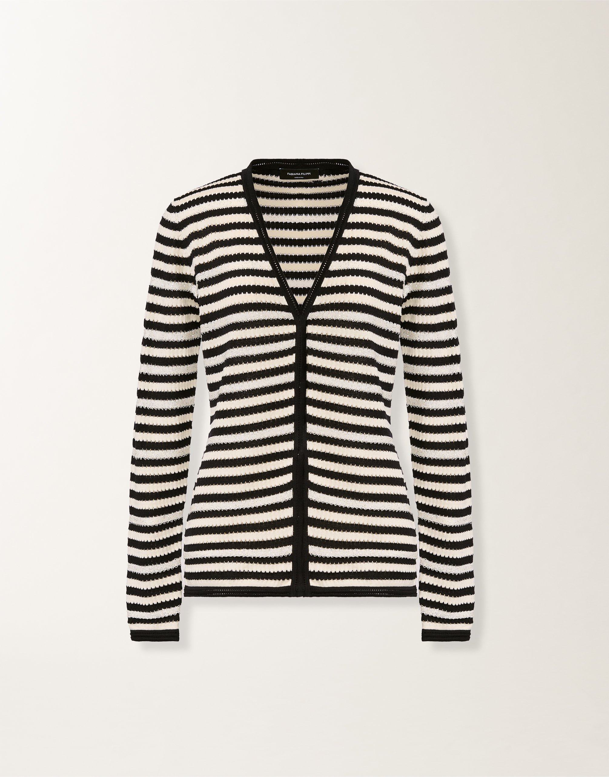 Organic cotton cardigan with micro sequins, butter and blue
