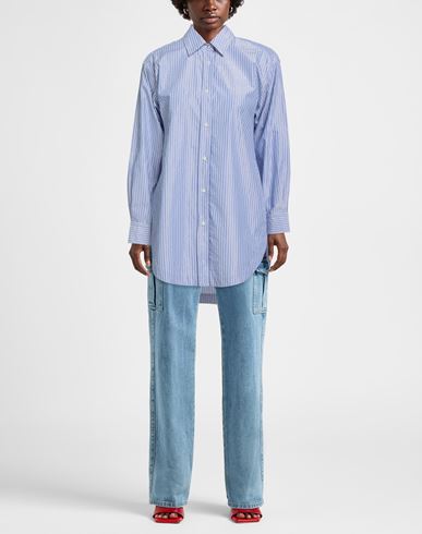 Woman Shirt Light blue Size 4 Cotton, Metallic fiber, Polyester