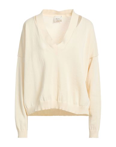 Woman Sweater Ivory Size L Cotton