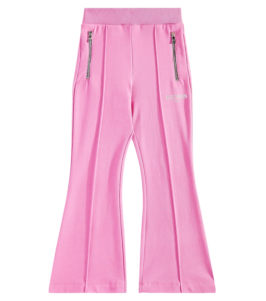 Balmain Kids Cotton wide-leg pants