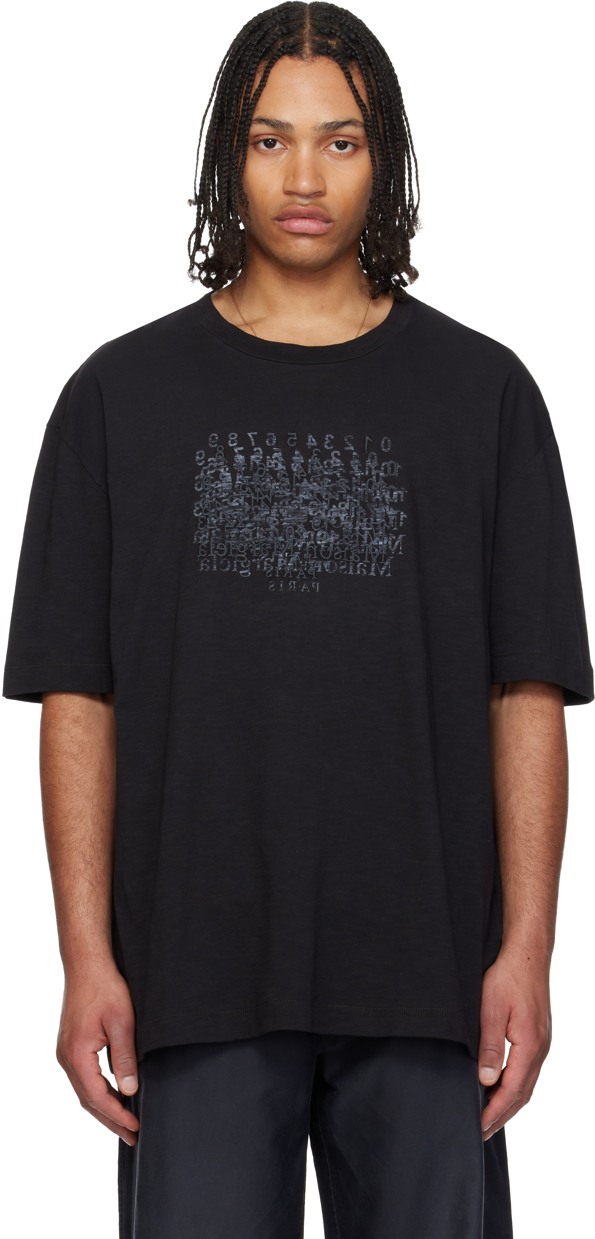 Black Cotton Numerical T-shirt