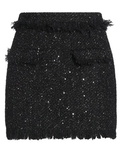 Msgm Woman Mini skirt Black Size 2 Polyester, Cotton, Acrylic, Wool, Polyamide