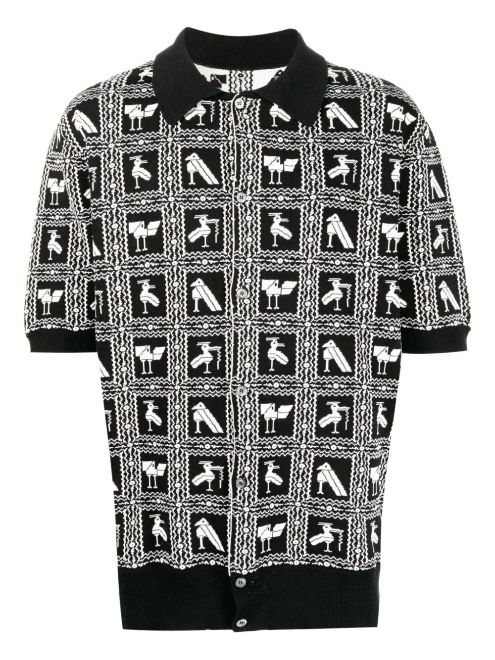 Graphic-design short-sleeve shirt - Black
