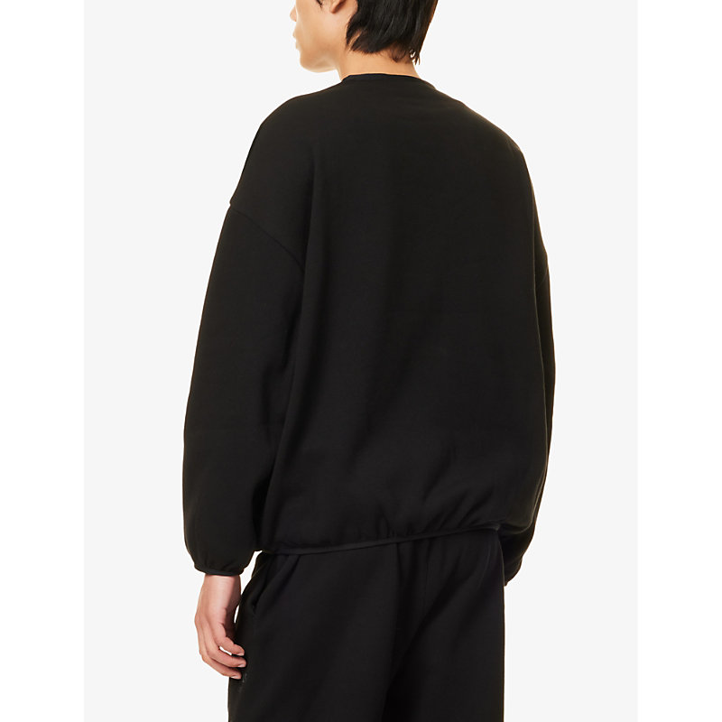Mens Black Essentials Brand-patch Cotton-blend Sweatshirt S