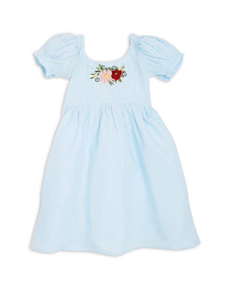 Girls' Zenyo Floral Embroidered Linen Dress - Little Kid, Big Kid