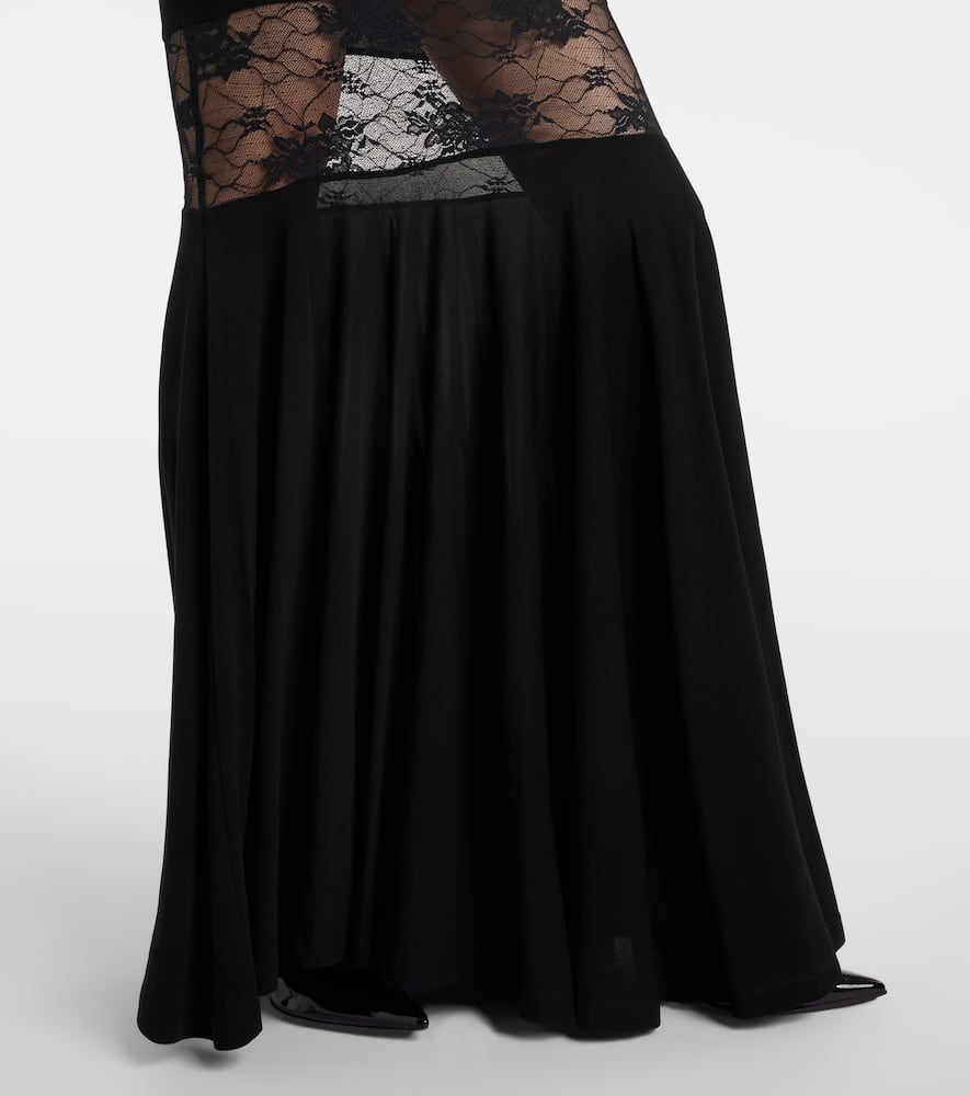 Paneled lace gown