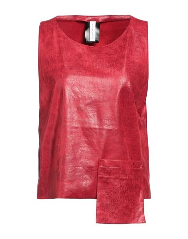 Woman Top Red Size M Polyester, Elastic fibres