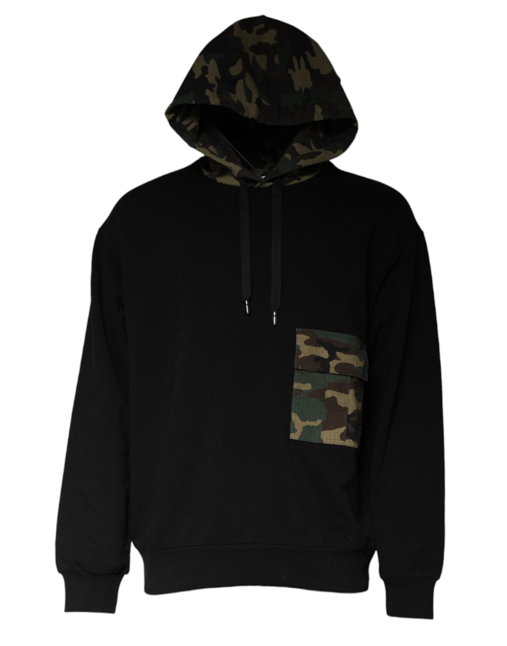 Camouflage-Pocket Hoodie — Black