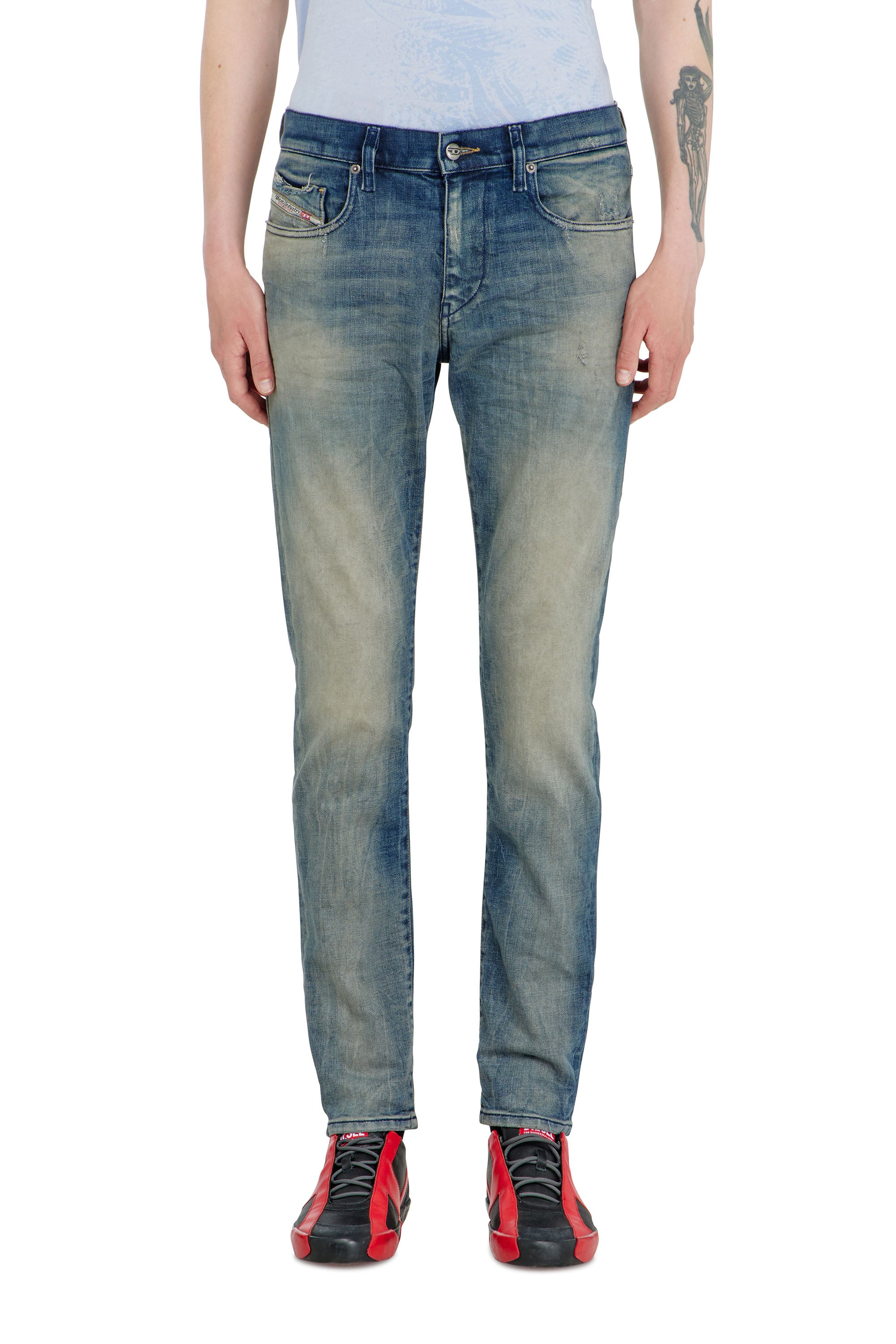 Diesel - denim pants belt loops distressed faded five pocket