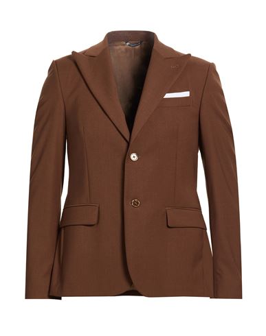 Man Blazer Brown Size 38 Polyester, Viscose, Elastane
