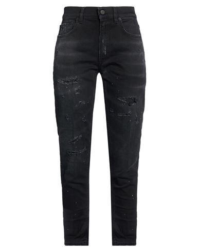 Woman Jeans Black Size 25 Cotton, Elastane