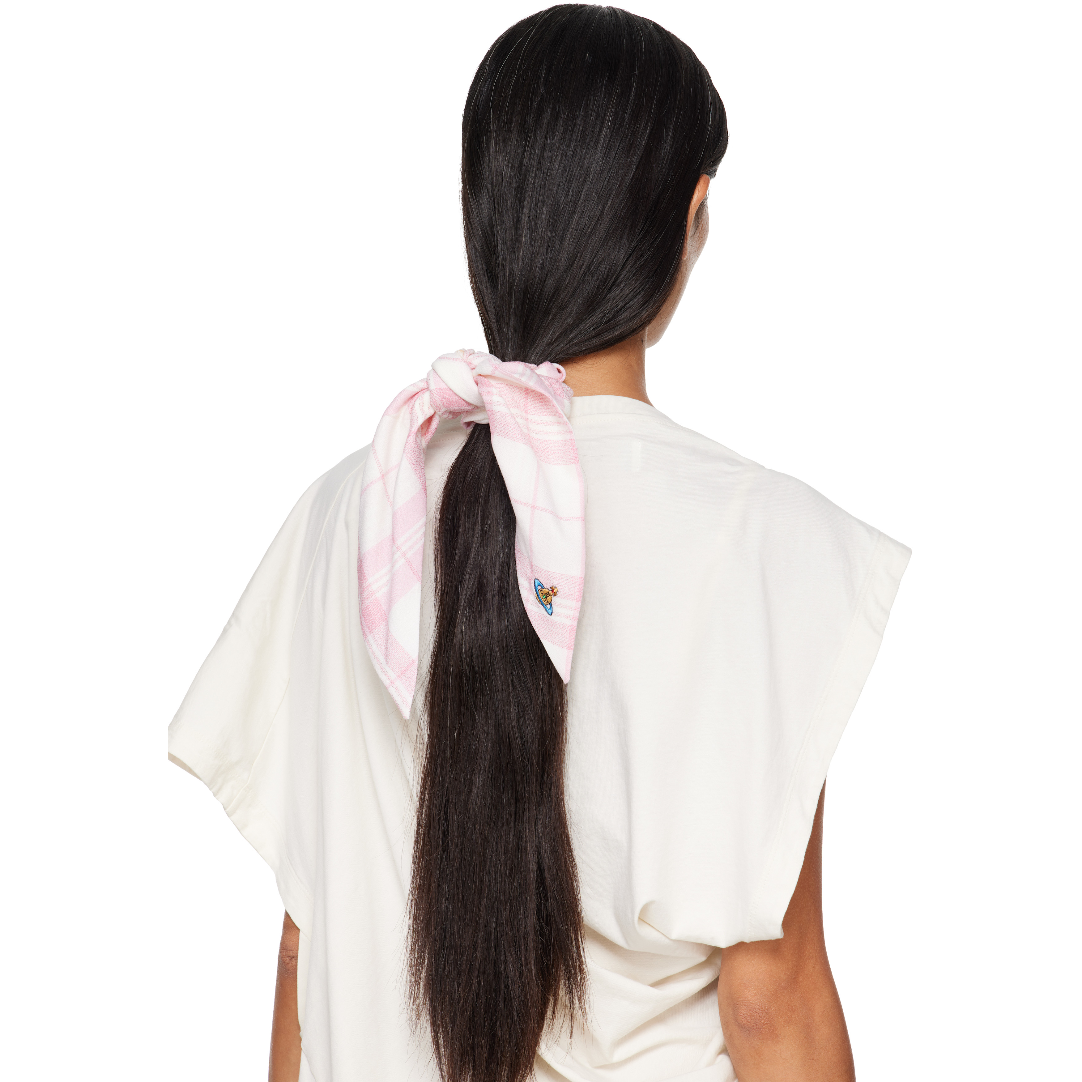 Pink Embroidered Large Scrunchie