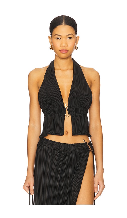 & Reckless Daisy Halter Neck Detail Top in Black. - XS also in L, M, S