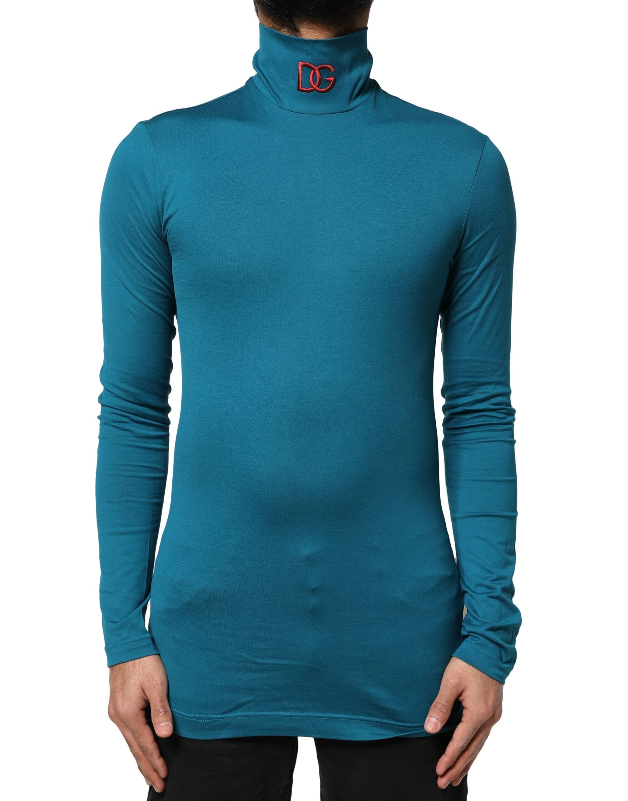 Cotton Turtleneck Sweater — Blue