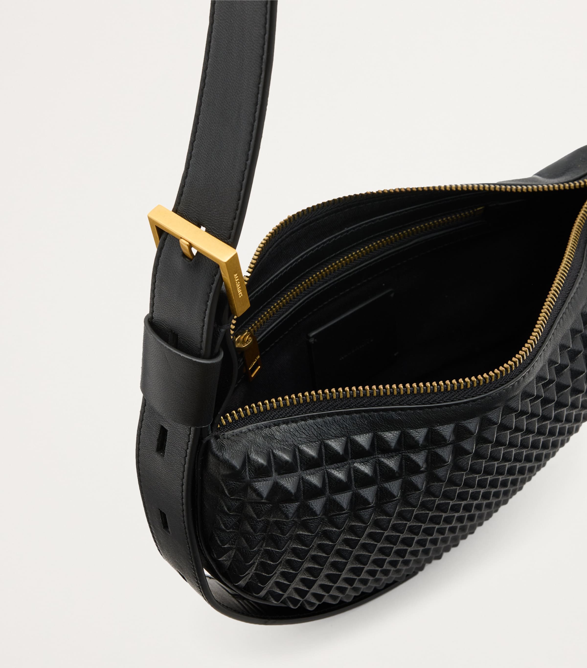 Studded Half Moon Cross-Body Bag